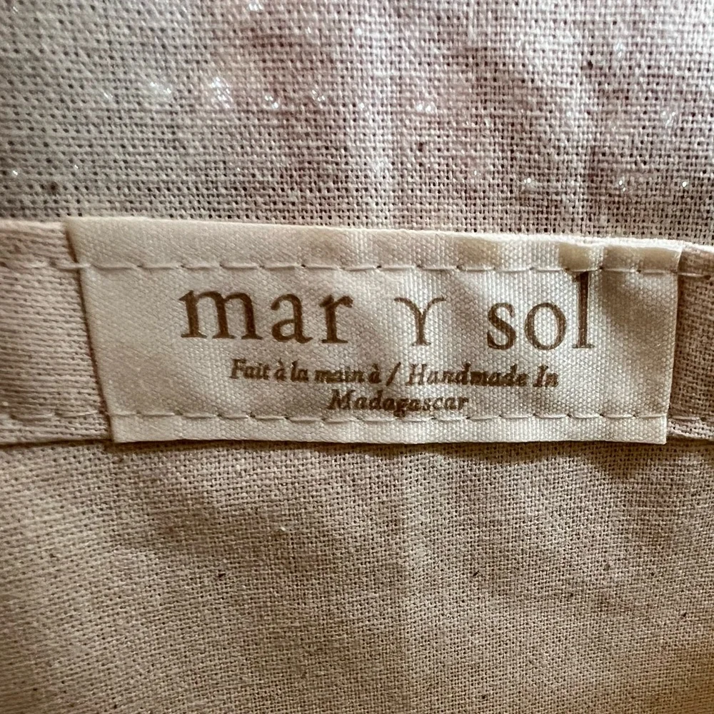 Mar y Sol Crocheted Raffia Clutch w/Polka Dots, NWT